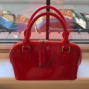 BCBG Red Patent Leather Satchel